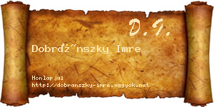 Dobránszky Imre névjegykártya